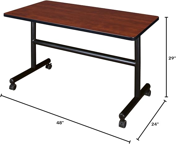 Kobe 48 Flip Top Mobile Training Table- Cherry