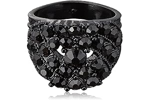 Black Enamel Sterling Silver Trellis Ring