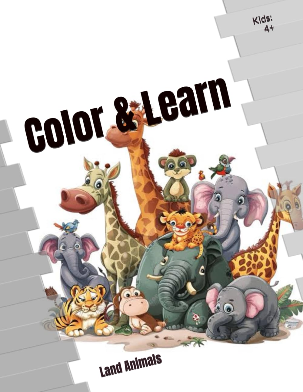 Color & Learn: Land Animals