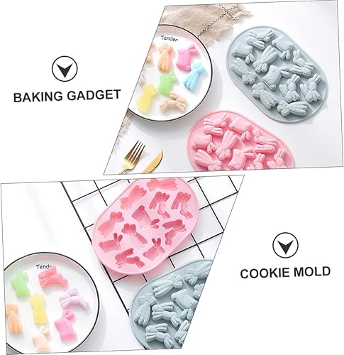 Miniatura 5 de PRETYZOOM Molde de silicona de conejo, bandeja de decoración de conejo, molde de gelatina, molde de gelatina, molde de conejo, bandeja de jabón,