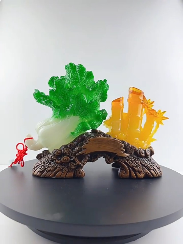 Amazon.com: 百财如意工艺品玉白菜Jade Cabbage Ornaments
