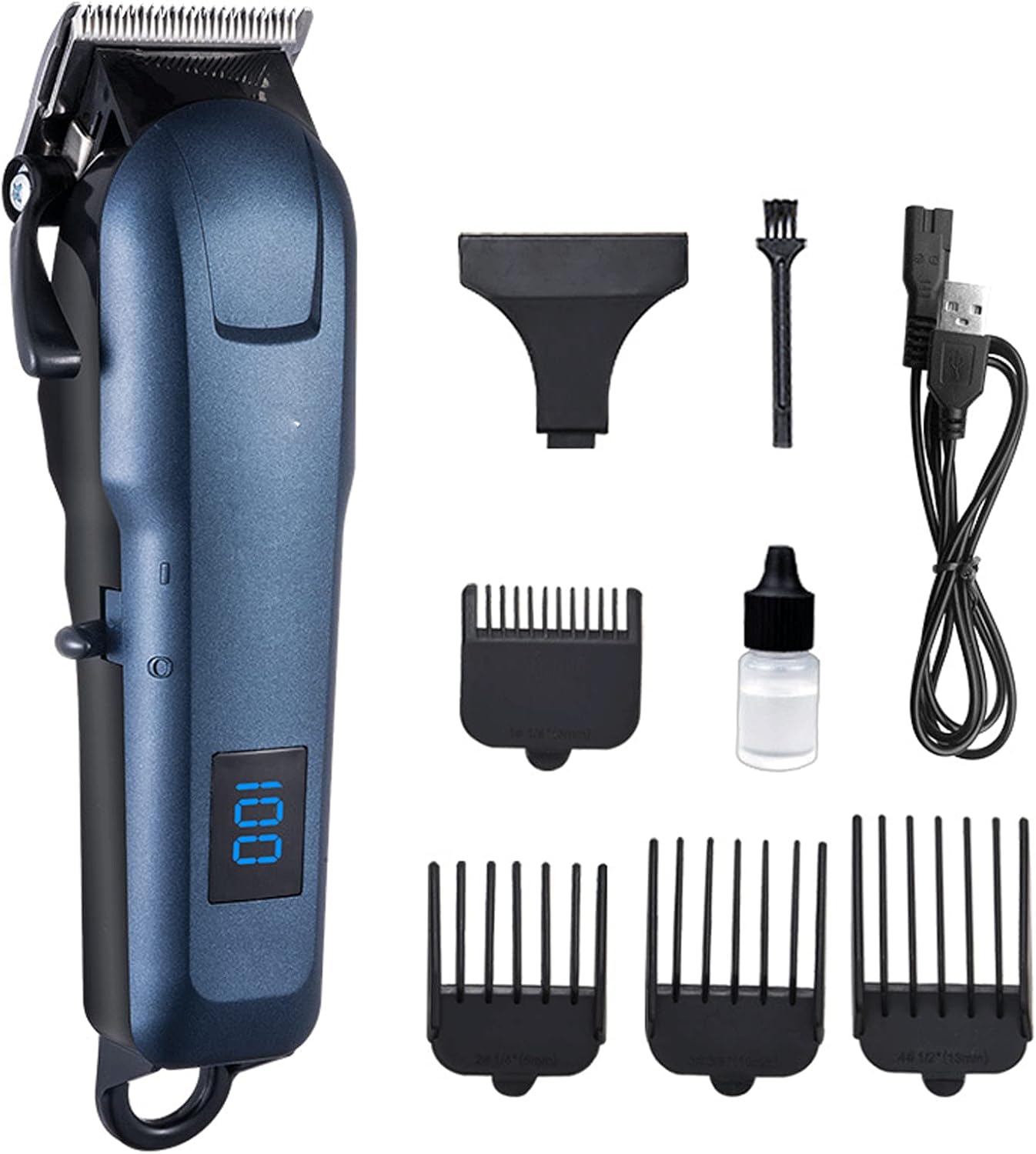Professional Dog Clippers,Rechargeable Dog Grooming Kit with LED Display for Dogs Pets and Animals,Blue