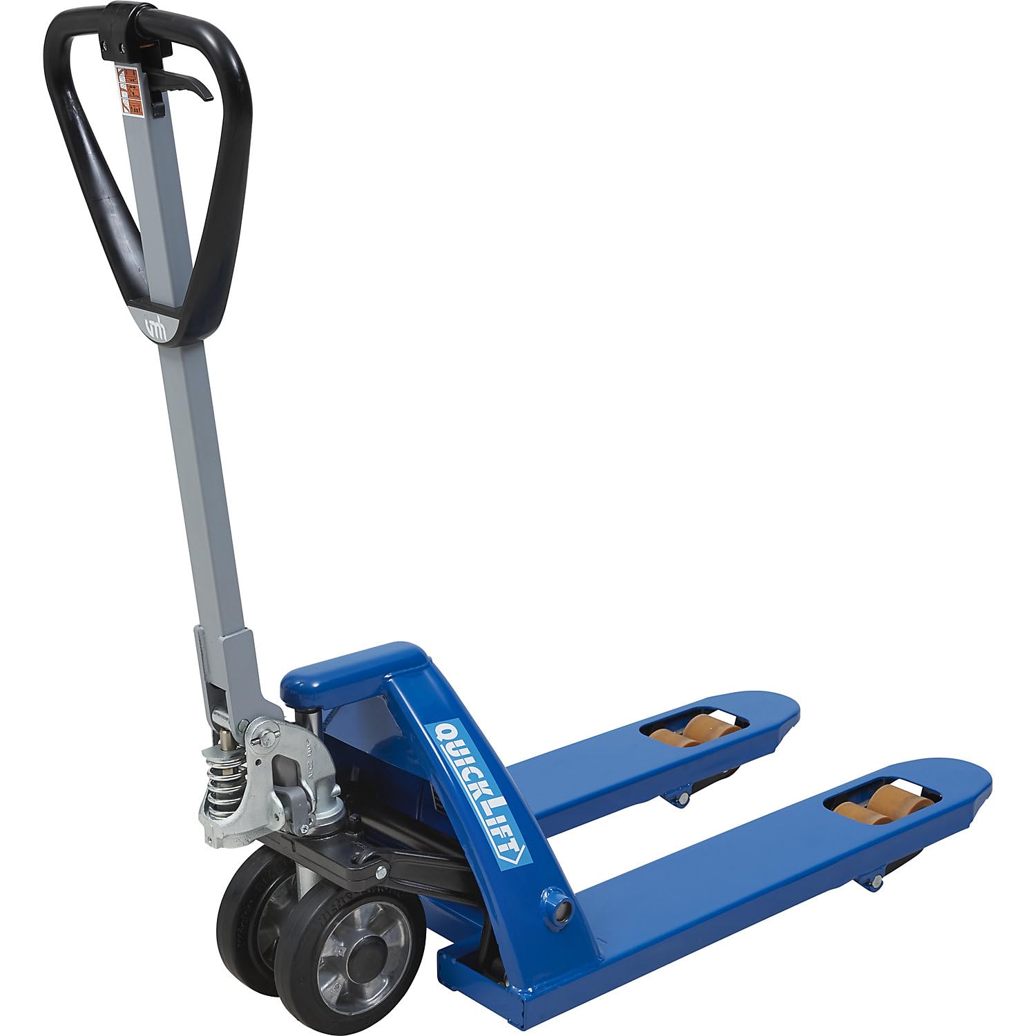 eurokraft pro | Paletthubwagen mit QuickLift | Vollgummi Polyurethan Rollenausstattung, Gabellänge 810 mm