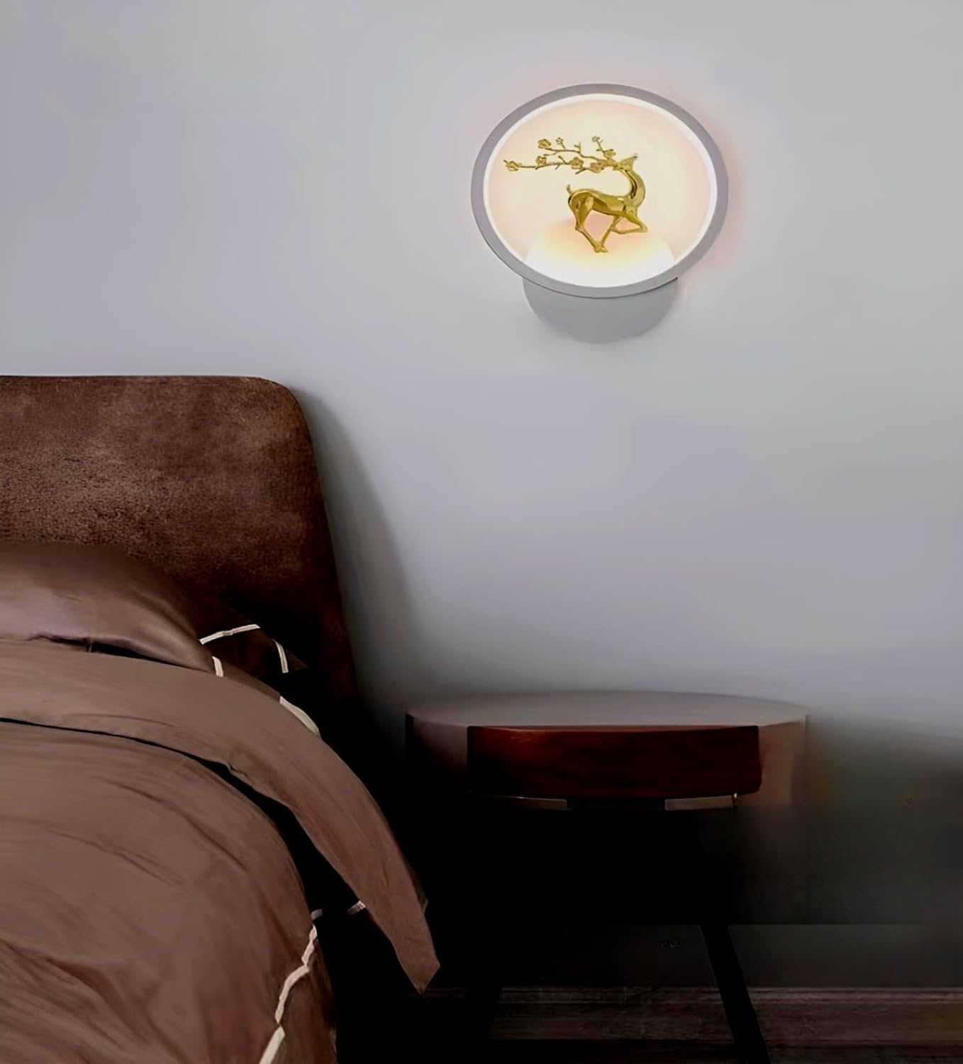 Errol Aluminium Deer Wall Lights, Stylish Wall Lamp|Wall Light|Wall Lamp For Living Room|Fancy Lights For Wall, Bedroom, Home Decoration, Color-Warm White+Natural White+Cold White(White(Round)-Deer) (B0CT3CXLRK) Amazon Price History, Amazon Price Tracker