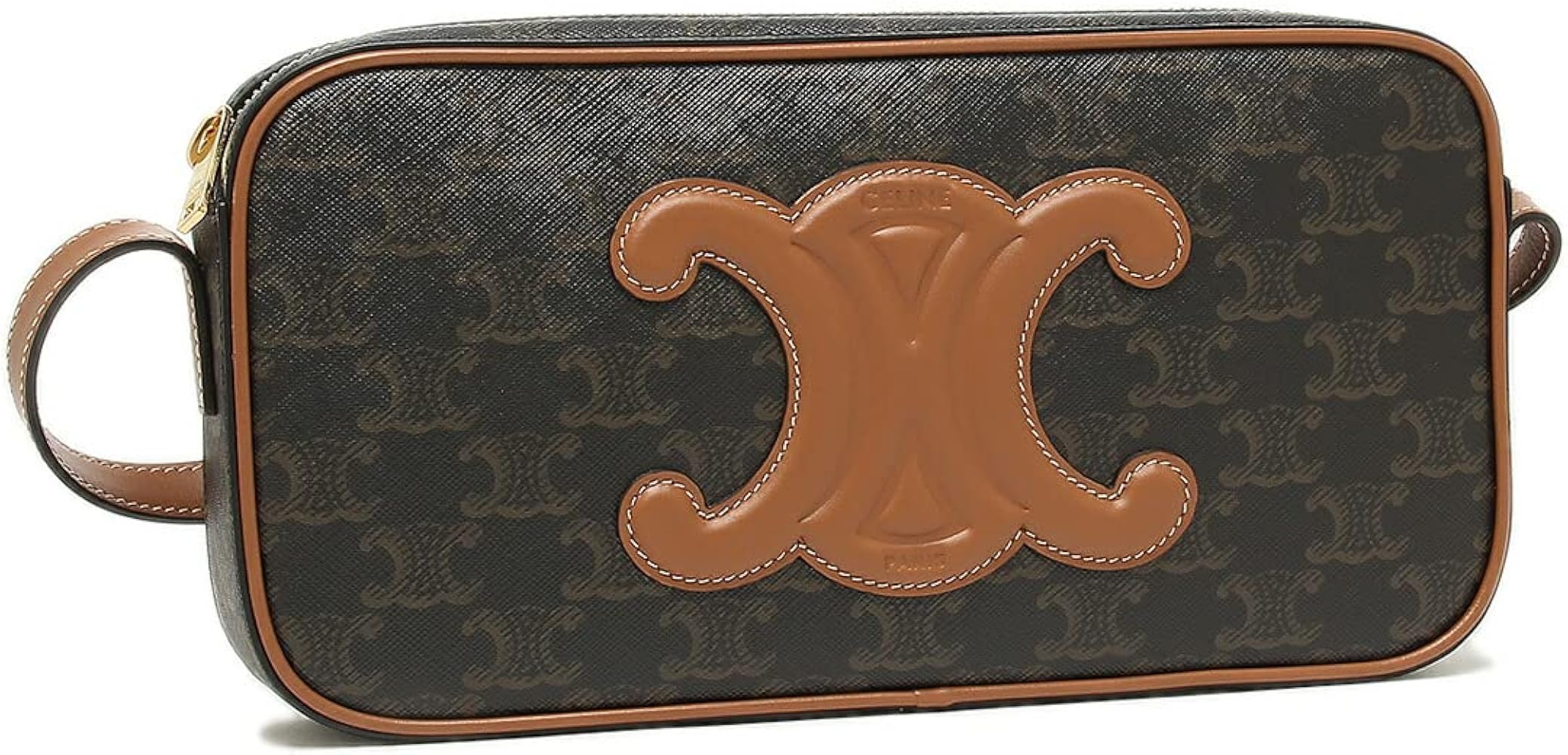 【極美品】セリーヌ トリオンフキャンバス ケース キュイル ロゴ ブラウン CELINE (セリーヌ) トリオンフキャンバス ロゴ カードケース