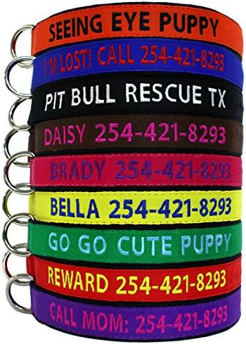 Go Go Cute Puppy- Personalized Dog Collars - Custom Embroidered Collar with Pet Name & Phone Number - 4 Adjustable Sizes - 9 Bright Colors for Boy and Girl Dogs