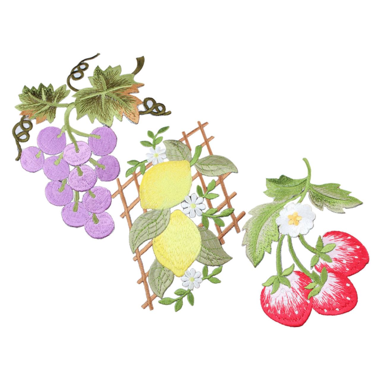 Angoily 5 Set Toppe Ricamate Frutta Per Cucire Applique Decorativi Per Giubbotti E Abbigliamento Design Fragola Per Riparazioni E Abbellimenti Tessili 3 Pezzi*5