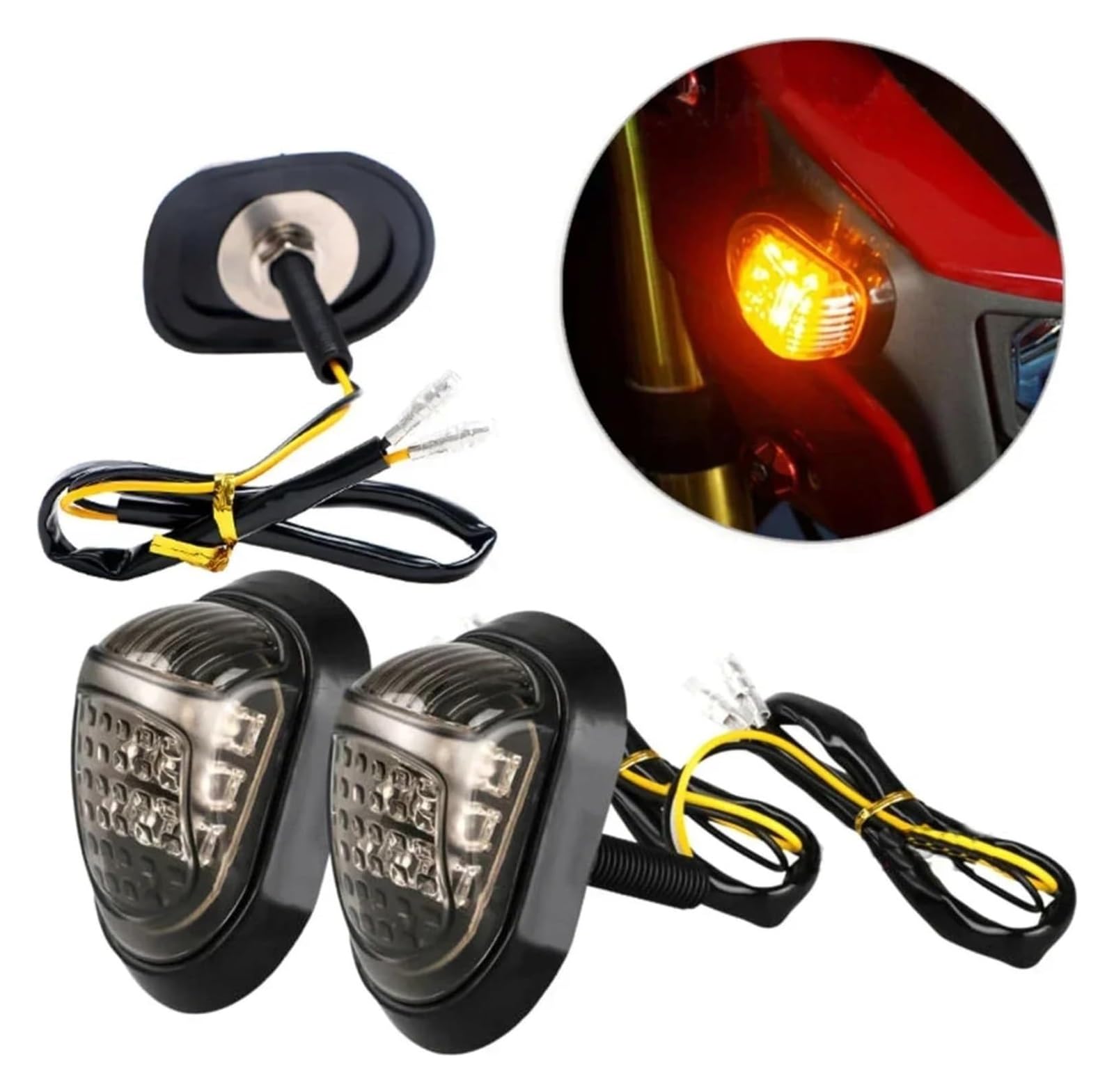 QWQNMC Indicatore Direzione Moto Luci di Direzione Lampeggianti per Motociclette Indicatori per Lampada Segnalazione Lampeggiante(2 PCS)