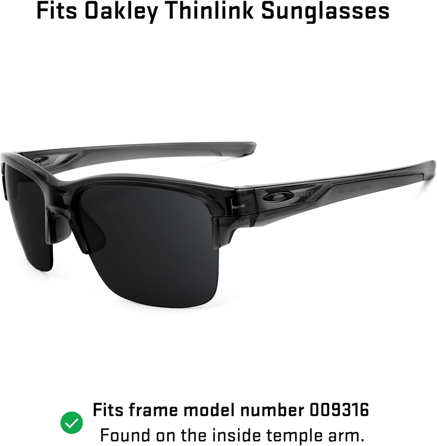 Revant Replacement Lenses for Oakley Thinlink OO9316 Sunglasses - Elite Polarized Mirrored Black Chrome
