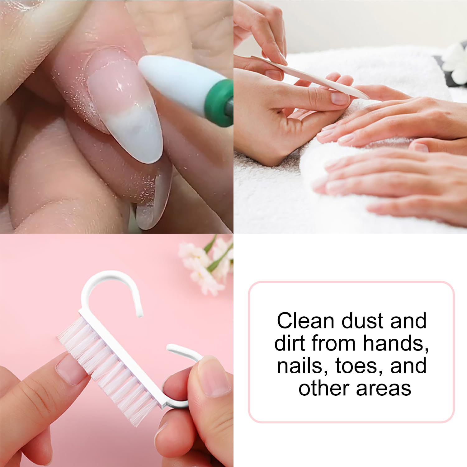 6 Pacchi Manico Spazzola per Unghie, per Dita e Unghie Pulitore Pennelli per Uomini e Donne(6 Colore?