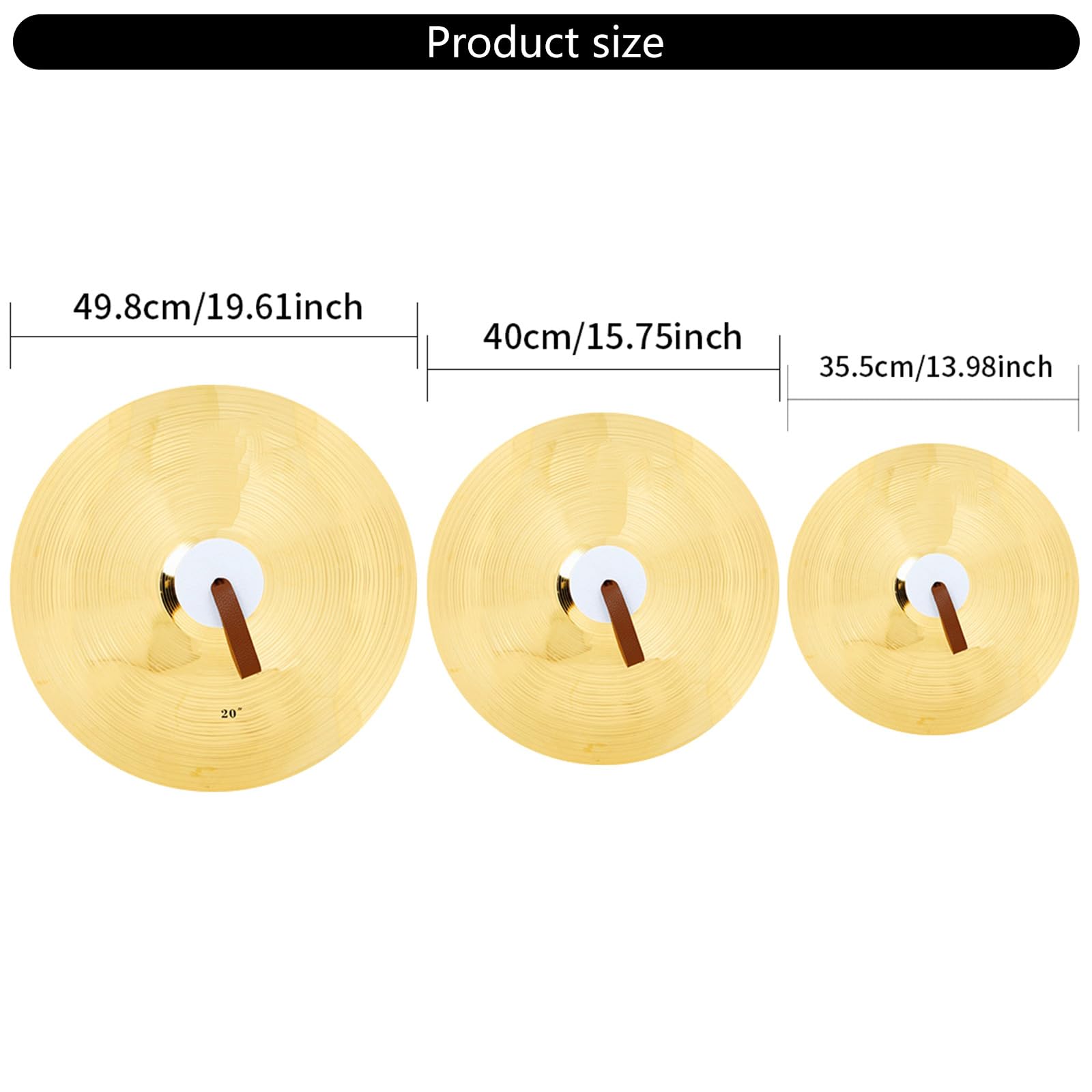 1 coppia di piatti da pratica multiuso, set di piatti in ottone con piastra portatile per percussioni da 35, 40 e 51 cm, piatti crash