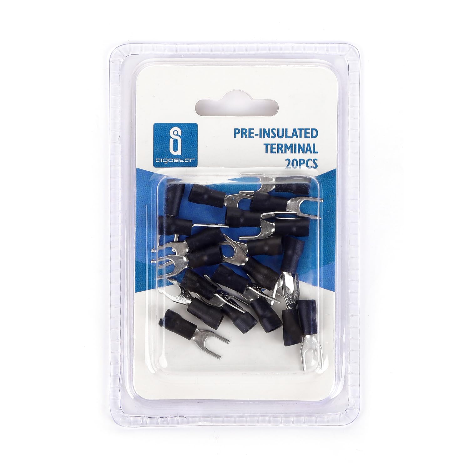 SV1.25-4 pre-insulated terminals in Black color, presented in a handy blister pack of 20 units. Ideal for safe and efficient connections in electrical installations.