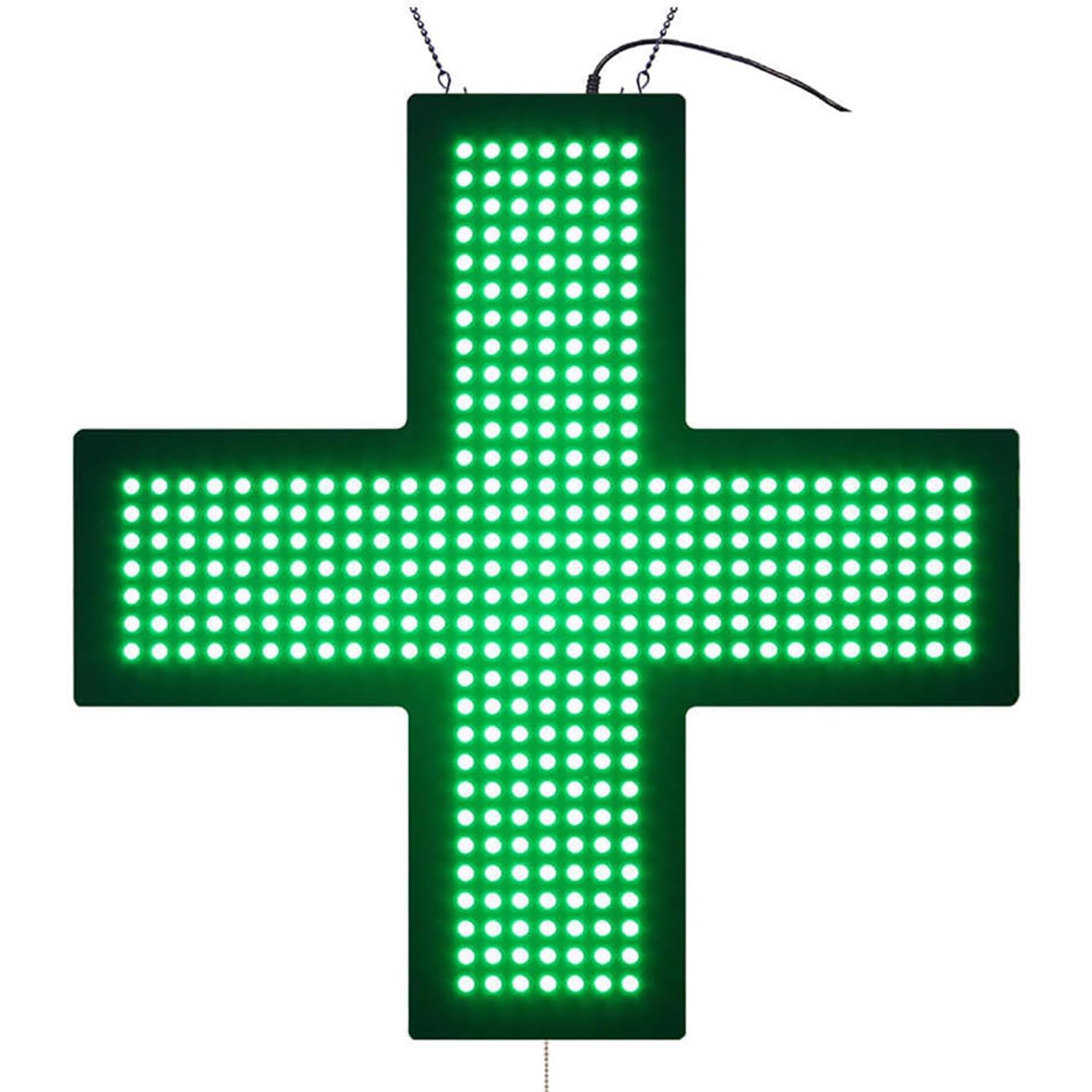 Cartel LED Con Cruz Médica Para Dispensarios, Cartel Con Pantalla En Forma De Cruz De 60 X 60 Cm, Cartel Publicitario Para Colgar, Con Animación Por Capas/parpadeo Global, 3 Modos De Funcionamiento