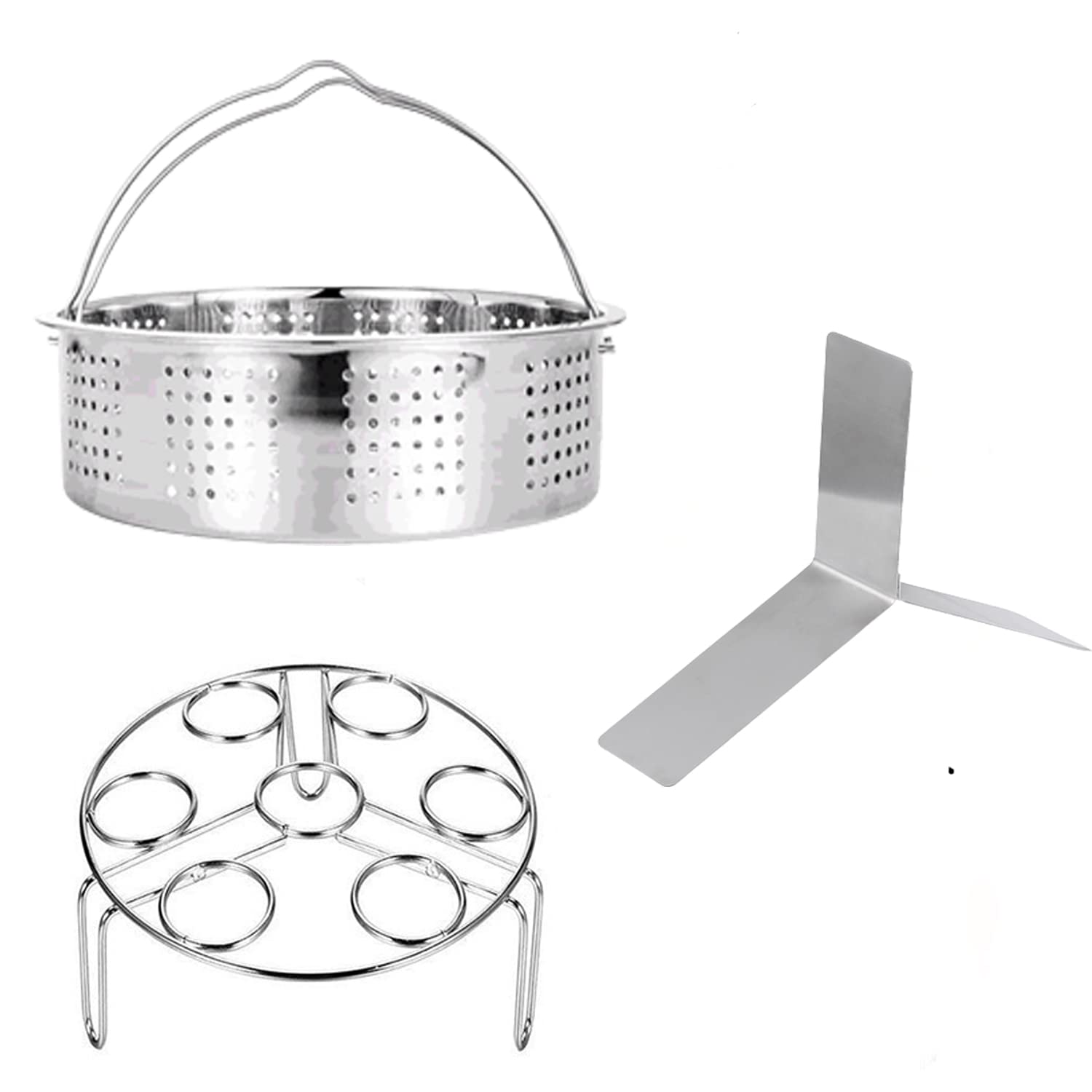 Set Cestelli Vapore, Accessori Pentola Pressione, Cestello Cottura a Vapore, Cestello a Vapore,10000, Cucina Cestino a Vapore, per Panini al Vapore, Mais, Pesce,Uova, Verdure