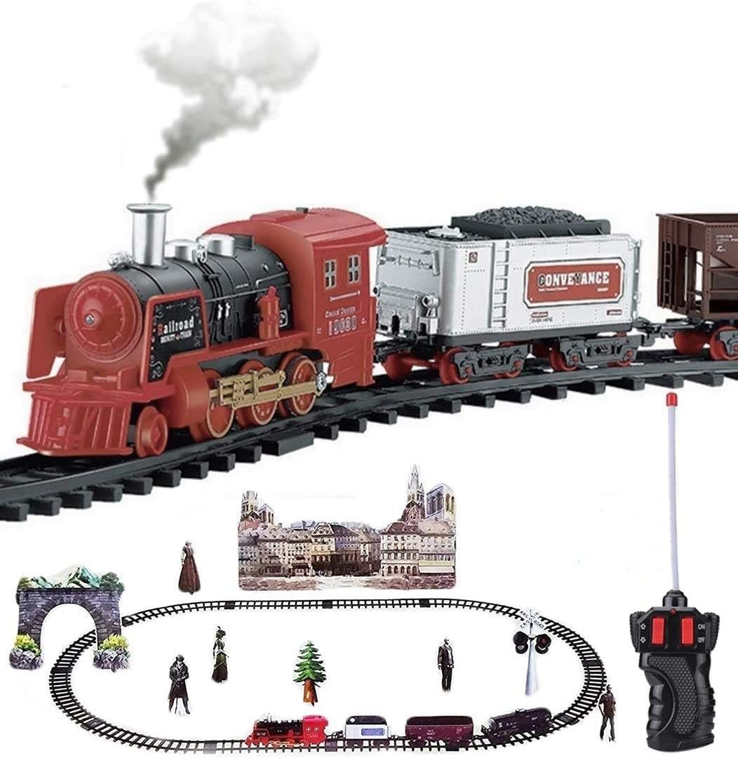 PANSHUB® Remote Controlled Train and Track Set with Real Smoke, Sound & Light Toy Toy Train with Smoke Emits Light and Sound Train Track Set for Kids (Multi) (B0CKDZWVDN) Amazon Price History, Amazon Price Tracker