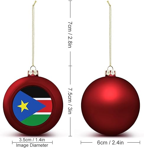 Vista 38 de Adornos dorados de bola de Navidad de Trinidad y Tobago, adorno de bola de bandera de Trinidad y Tobago, adornos de Navidad de bandera nacional
