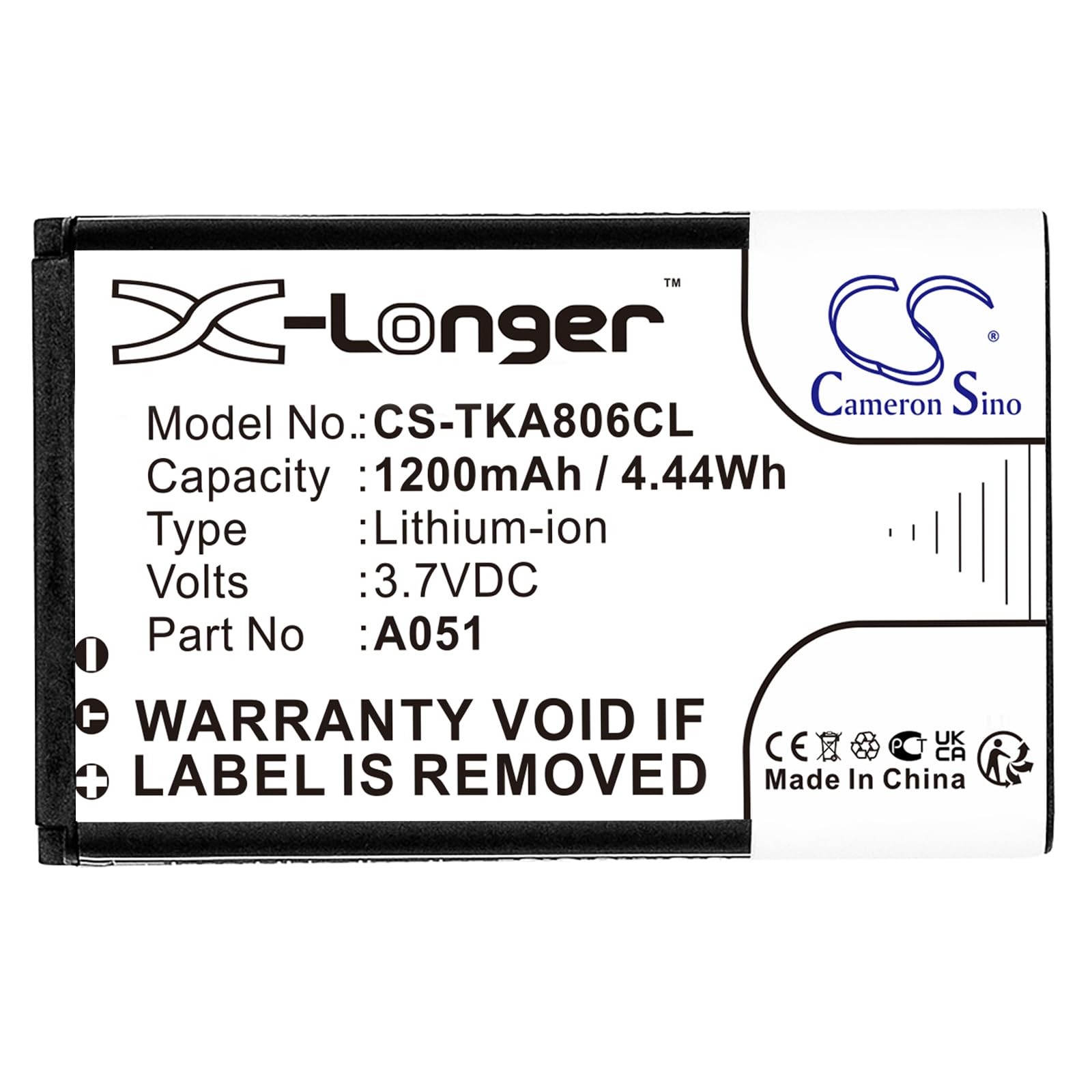 CS-TKA806CL Batteria 1200mAh compatibile con [Poly] 2200-86810-001