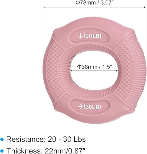Miniatura 2 de uxcell Tren de fuerza de agarre de mano, anillos de silicona para antebrazos de dedos, exprimidor de agarre para atletas, entrenamiento, escalada en