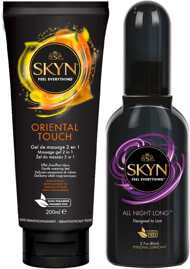 Oriental Touch & All Night Long Lube: Jasmin & Green Tea Scented, Lubricant Gel for Couples and Toys, Natural Feel