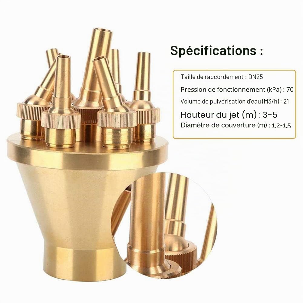 Mumusuki FNPT 1"DN25 2 Tier Centre Droit Fontaine Buse Jardin Pond Spray Tool Circulation De l'eau
