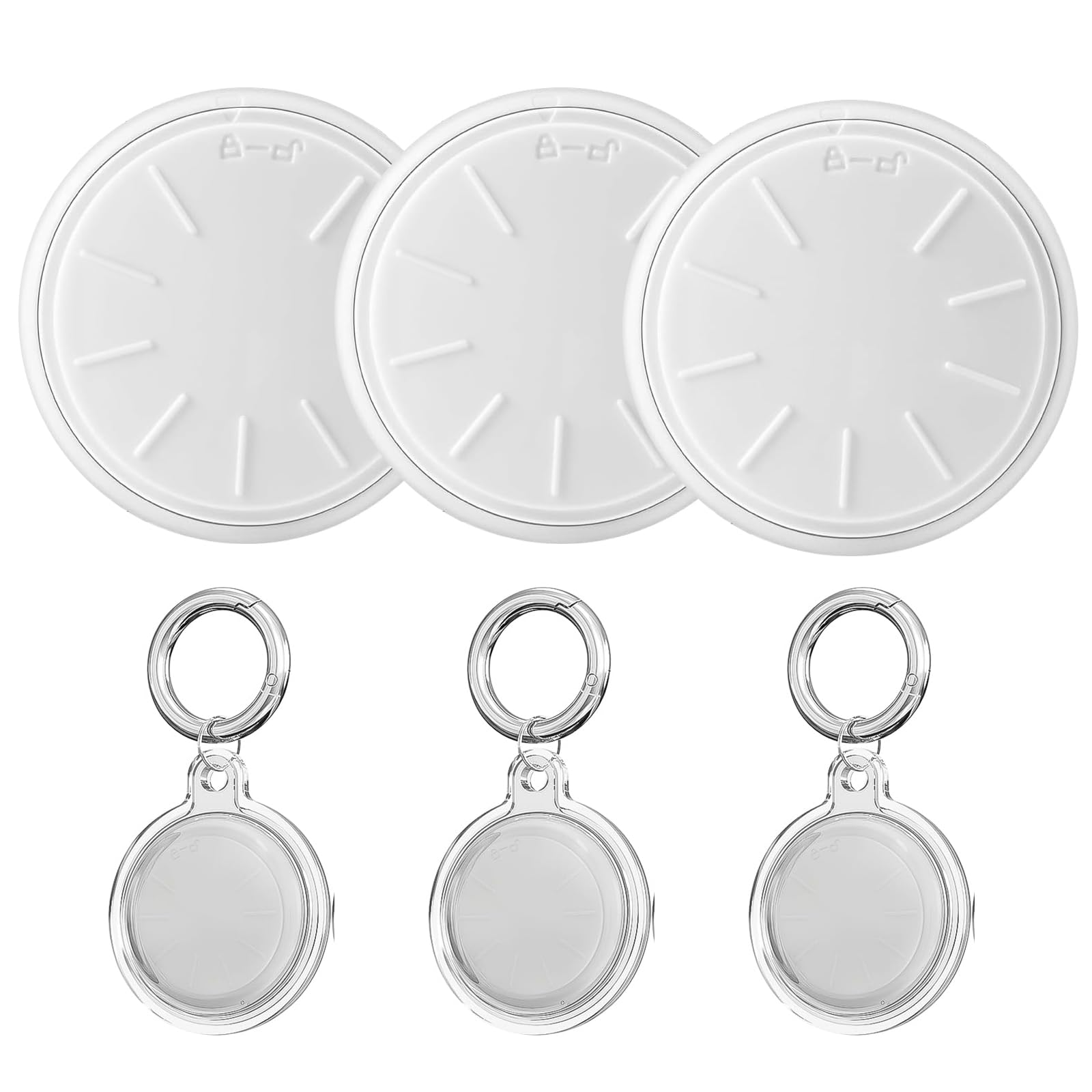 Confezione da 3 targhette tracker con custodia impermeabile per chiavi, portafoglio, ecc., funziona con l'app Find My (solo iOS)