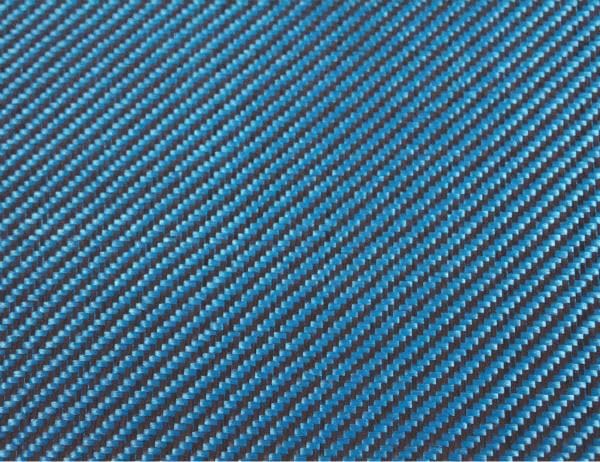 1m Blue Twill Carbon Fiber Hybrid Fabric - 3K Carbon Fiber Cloth, 0.2mm Thick, Lightweight, Durable for Sports Products