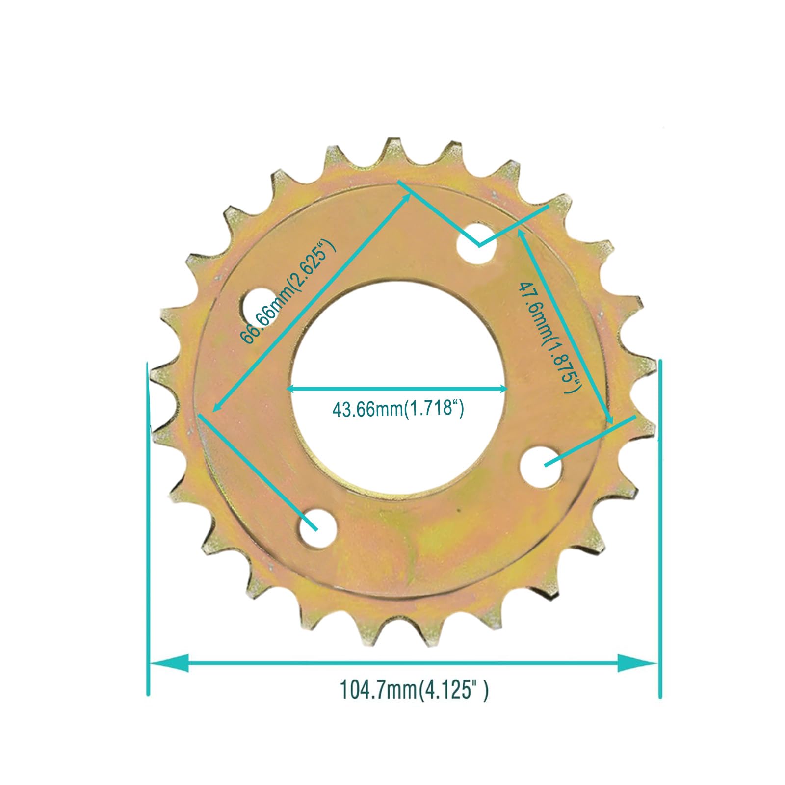 QYMOTO 420 Chain 25 Tooth Sprocket, OEM KT196 Rear Chain Sprocket