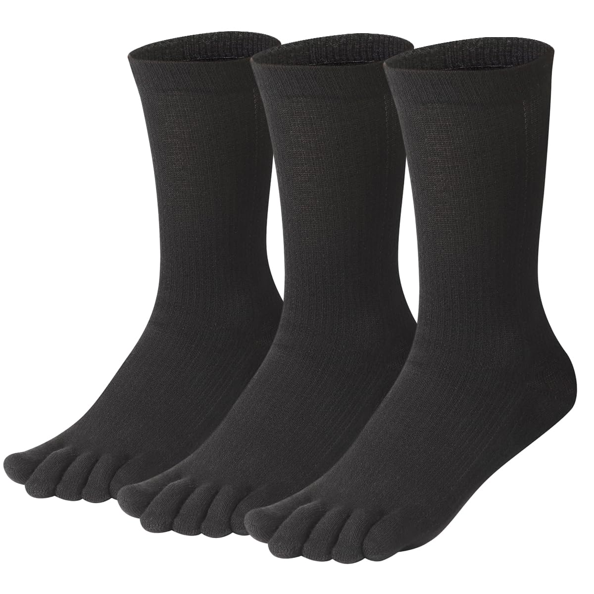 meaiguo Women's Toe socks For Running Five Finger Socks With Cotton Athletic, Black/D2, One Size