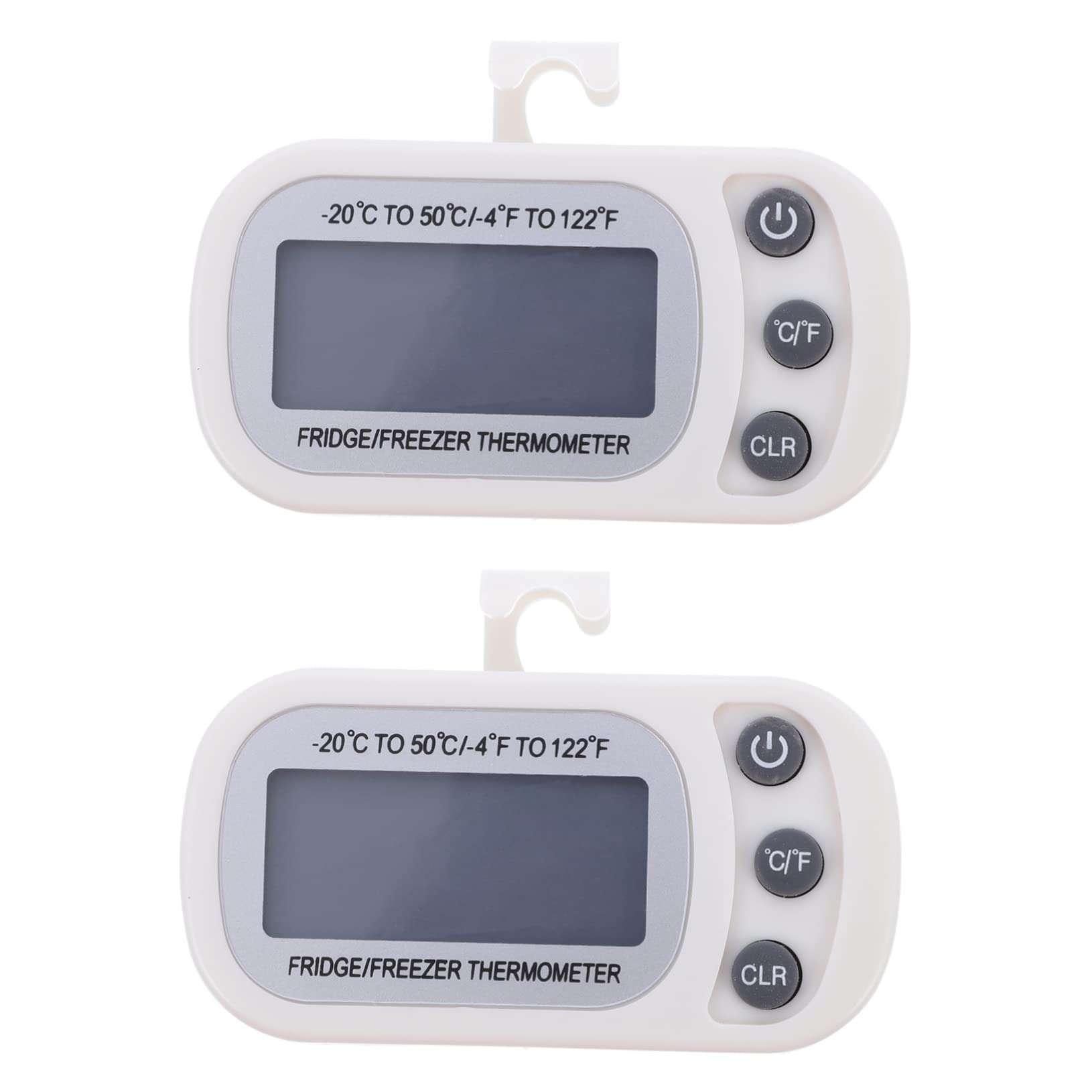 COLLBATH 2pcs Digital Refrigerator Thermometer with LCD Display Temperature Gauge for Freezer Monitoring Magnetic Back and Stand Options