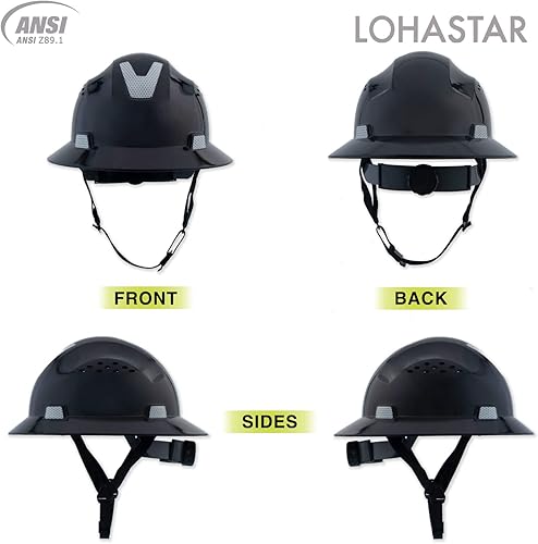 Miniatura 2 de LOHASTAR Casco de seguridad de ala completa ventilado ANSI Z89.1 aprobado por la OSHA para hombres, mujeres y adultos