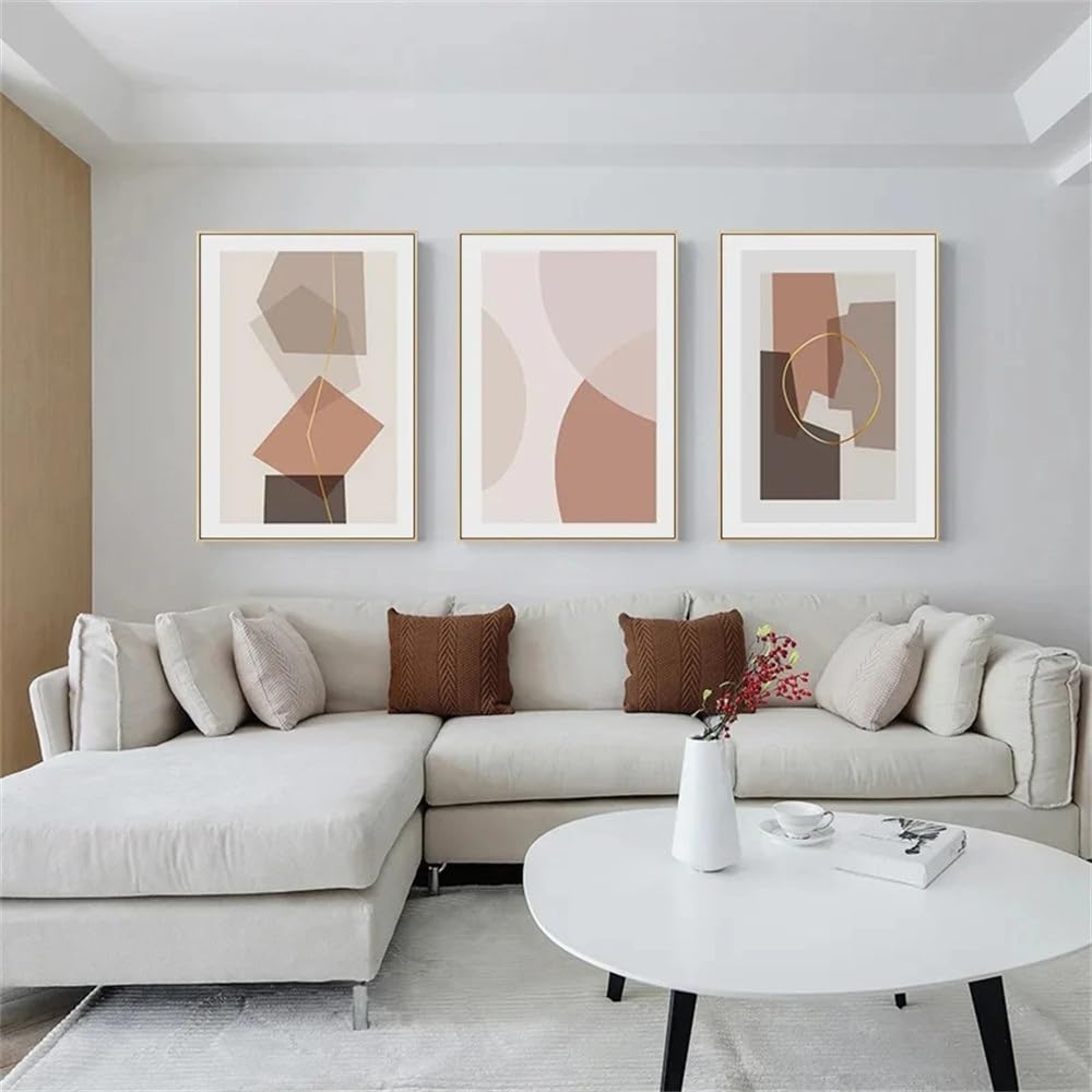 WUHBCZ Wall Posters-Abstract Geometry Line Color Block Posters and Prints, Wall Art, Canvas Painting, Nordic Wall Pictures for Living Room, Office Home Decor-40 * 60cm/3PCS (No Frame)