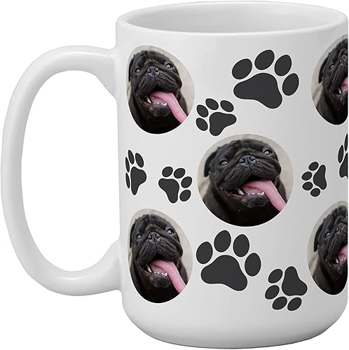 Miniatura 6 de Let's Make Memories Taza de fotos personalizada  Estampado de patas de mascotas  Para padres de perros y gatos  Honor Furry Friends  Taza de café