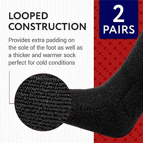 IMPRESA Wide Calf Men's Thermal Wool Socks - Black One Size XXL Knee-High - Extra Wide 30in Stretch Calf for Swollen Feet & Lymphedema3