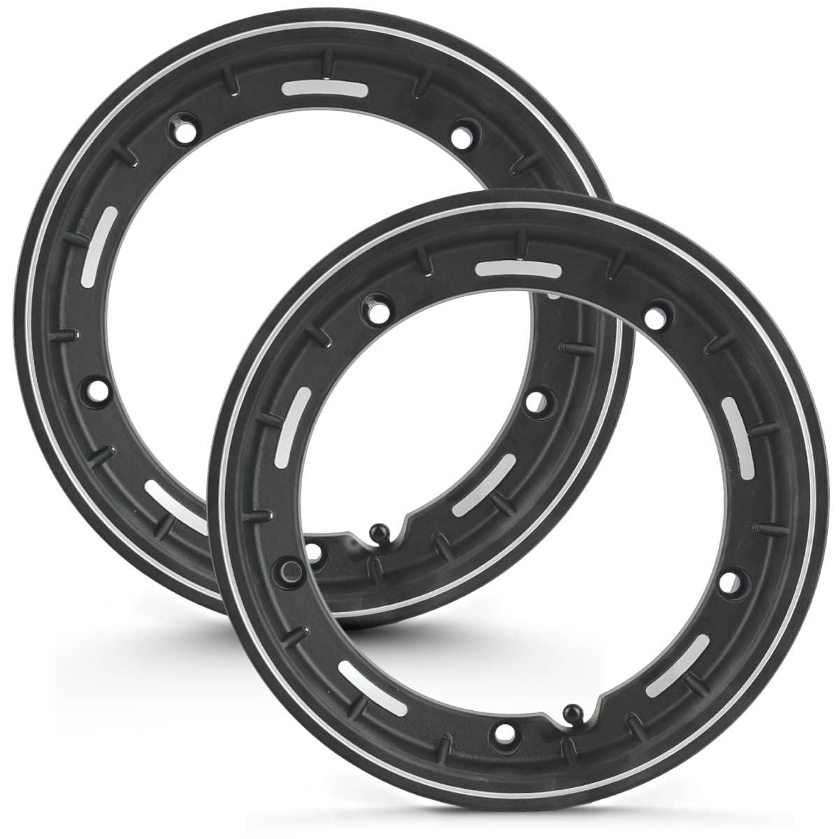 Coppia 2 Cerchi Ruota Tubeless Neri 3.00.10 3.50.10 Compatibili con Vespa 50 Special PX PK 125 150 200 10 Pollici Completi di dadi, grower e valvola