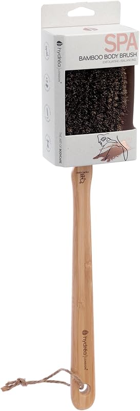 Hydrea London Escova para Banho e Corpo de Bambu com Cerdas de Cacto e Crina, Cabo Longo Destacável WBB13H-HD