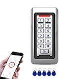 Door Access Control Keypad, Stainless Steel Outdoor IP68 Waterproof, 2000 Users, Wiegand 26-bit Input / Output, Tuya App Remote Control, RFID Card & PIN Code Entry, Doorbell Button