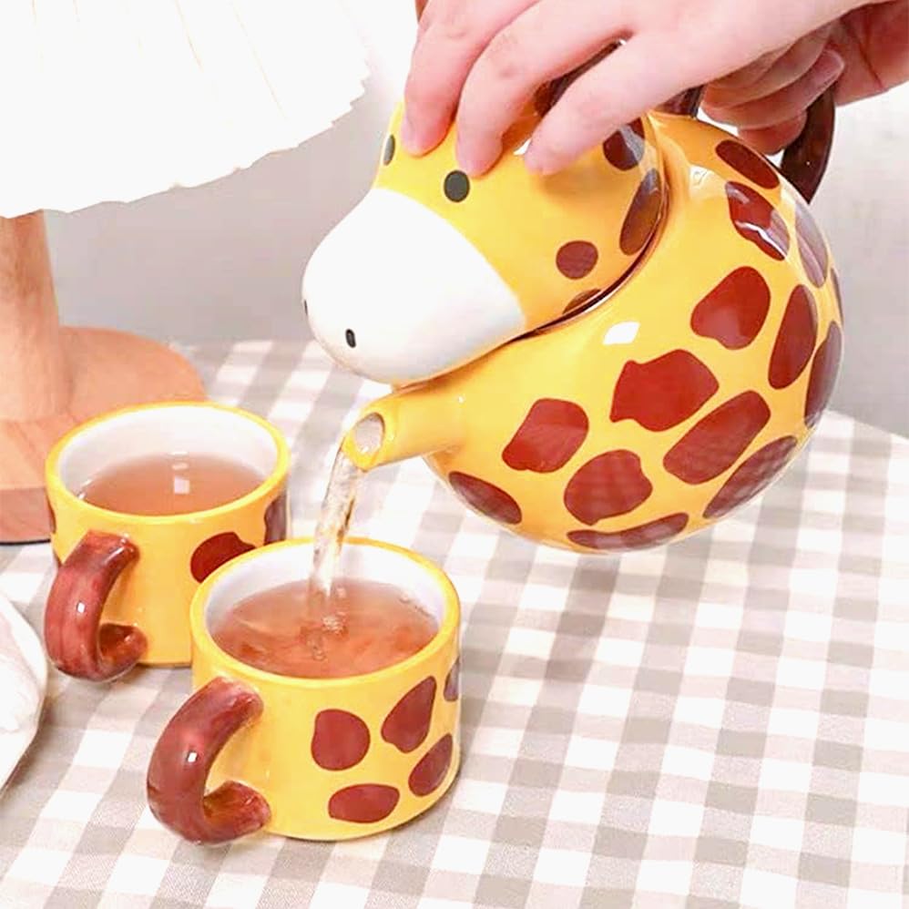 AAFMZ Giraffe Ceramic Tea Set: Whimsical Animal Design with