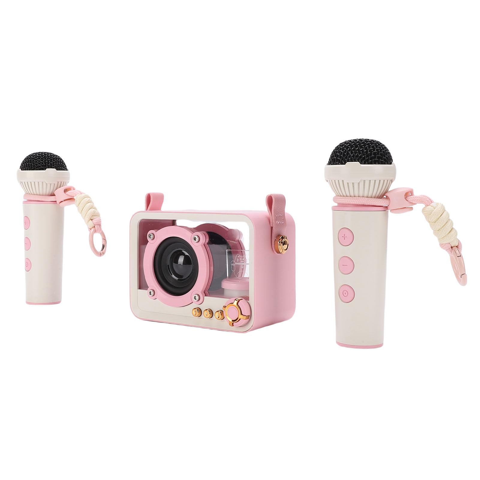 Machine de Karaoké Portable,Deux Microphones Sans Fil Haut-parleur 10W Lumières LED,Machine Karaoké,for Fêtes Maison Voyages Plein Air Familles Enfants Événements Outdoor