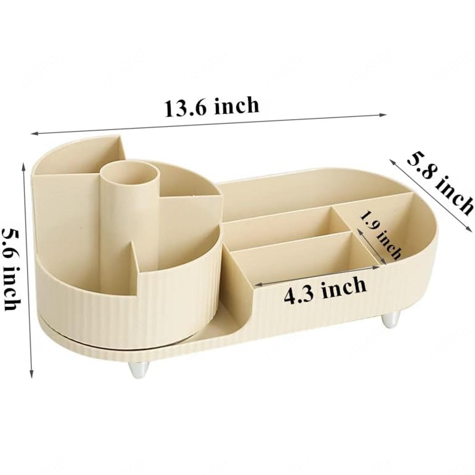 VIDECOR Organize Cosmetics 2-in-1 360 Rotante Porta Pennelli per Trucco e Organizer per La Cura della Pelle Conservazione di Materiali in Pet di Grande capacità per Profumi, Cura della Pelle,Yellow