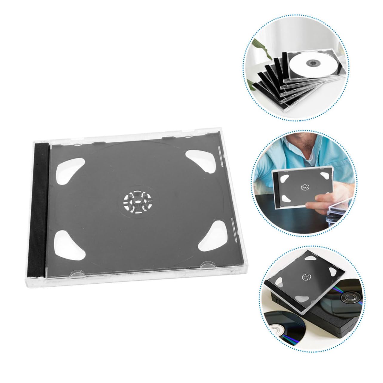 8pezzi Custodia Trasparente Per Cd Contenitore Plastica Rigida Per Dvd e Altri Dischi Scatola Archiviazione Portatile e Resistente Rottura Per Conservazione Dischi