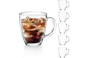 D.M DESIGNMASTER Premium Glass Coffee Mugs