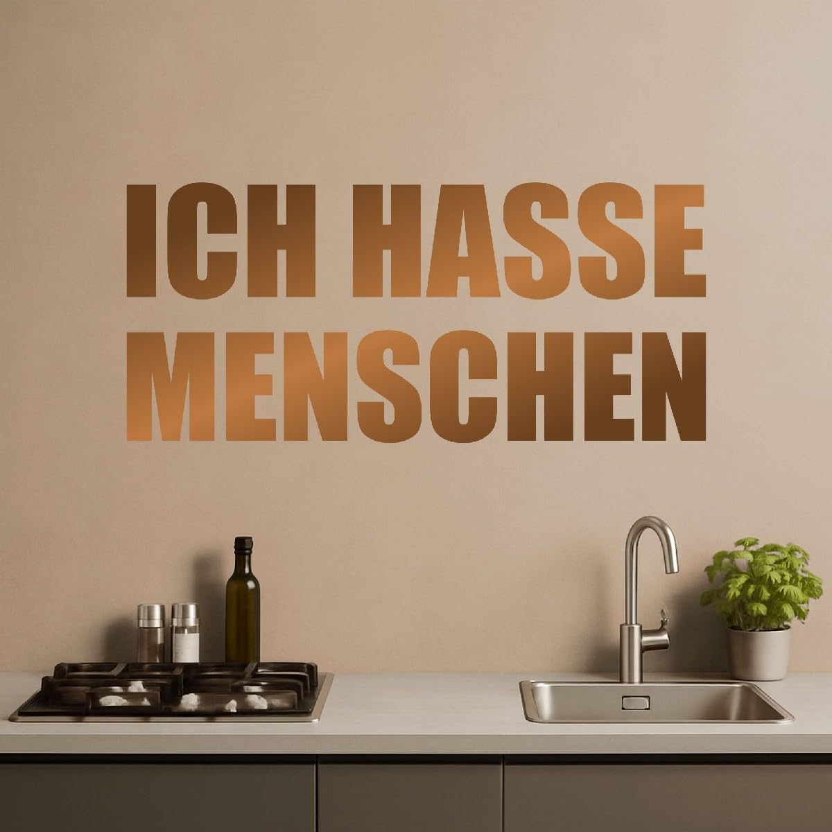 Wandtattoo Ich Hasse Menschen - I hate People - Wanddeko Wandaufkleber - Lindgrün 100 x 45 cm