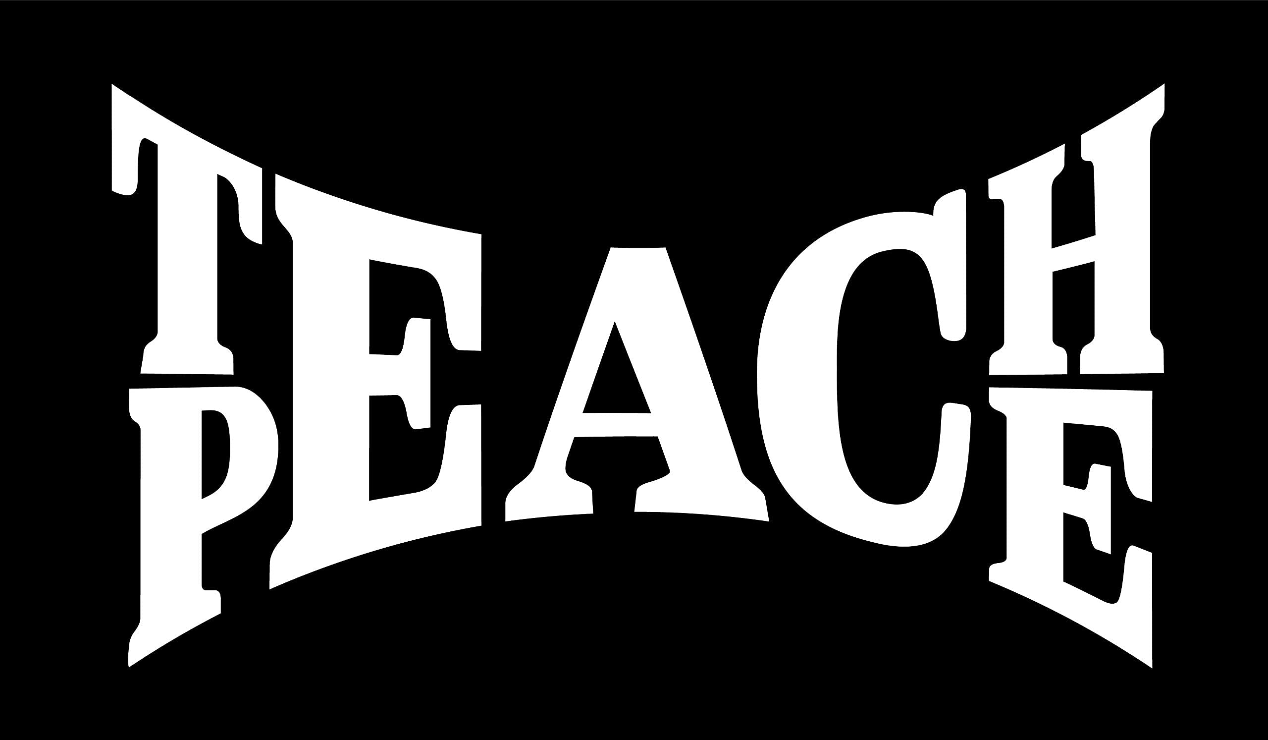 Exterior Grade Decal Teach Peace Die Cut Bumper Sticker - 8x4 Inch ...