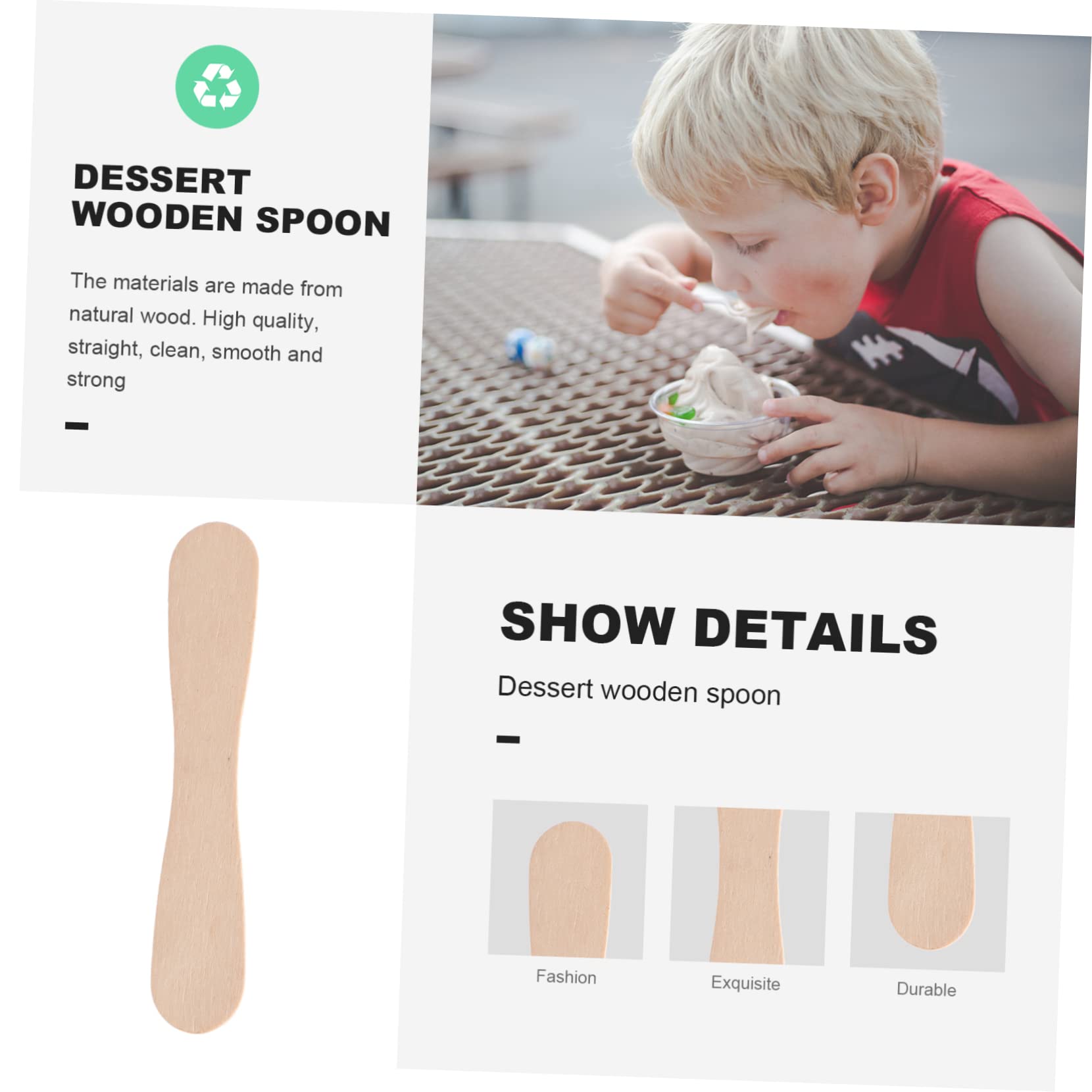 BESTonZON 50pcs Arts and Crafts for Wax Sticks for Wood Crafts for Wax Applicator Stick Crafts Wood Carving Sticks Ice Cream Dessert Spoons Ice Cream Spoons Wooden Spoons