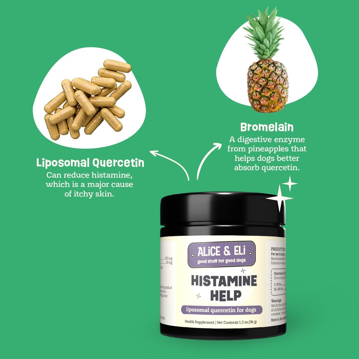 Alice & Eli Quercetin for Dogs - Liposomal Quercetin with Bromelain for Maximum Absorption - for Seasonal and Environmental Allergies - 30 Day Large Dog Supply - Image 6