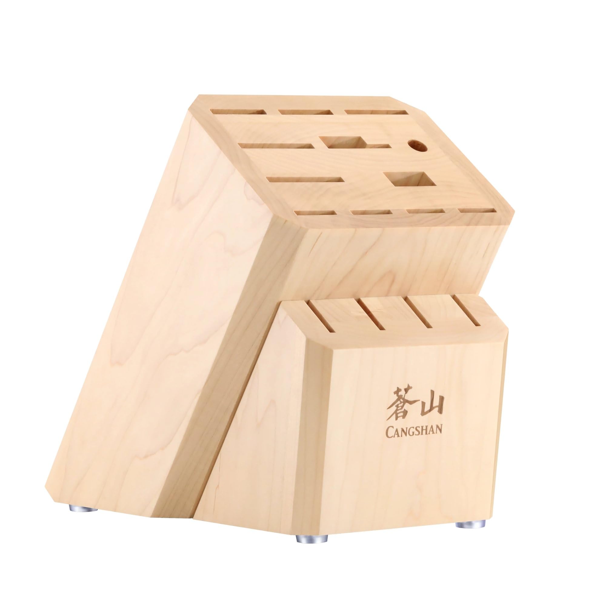 Cangshan Leerer Messerblock, Organizer mit 16 Schlitzen, flache Oberseite (Ahornholz)