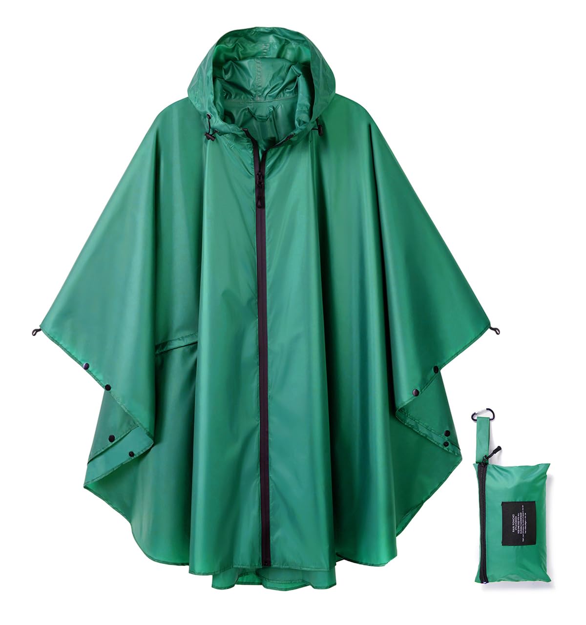 Rain Poncho Jacket Coat Hooded Zipper Style for Women/Men/Adult with Pocket