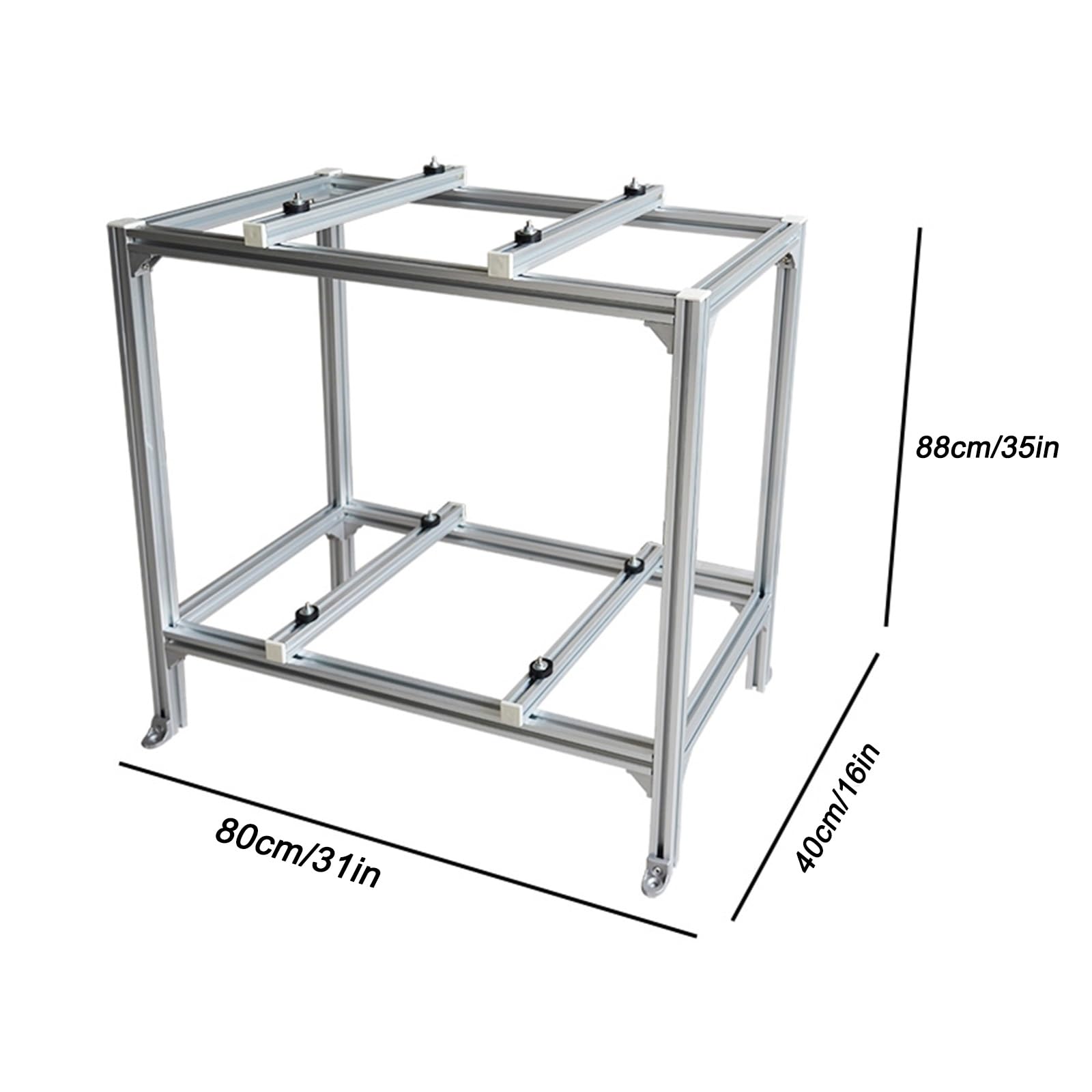 Staffe per Condizionatore Esterno Doppio Livello, Staffa di Supporto con Cuscinetti Antivibranti, Barra Trasversale, Alluminio, Utilizzabile con Sistemi Mini Split(80x40x88cm/31x16x35in)