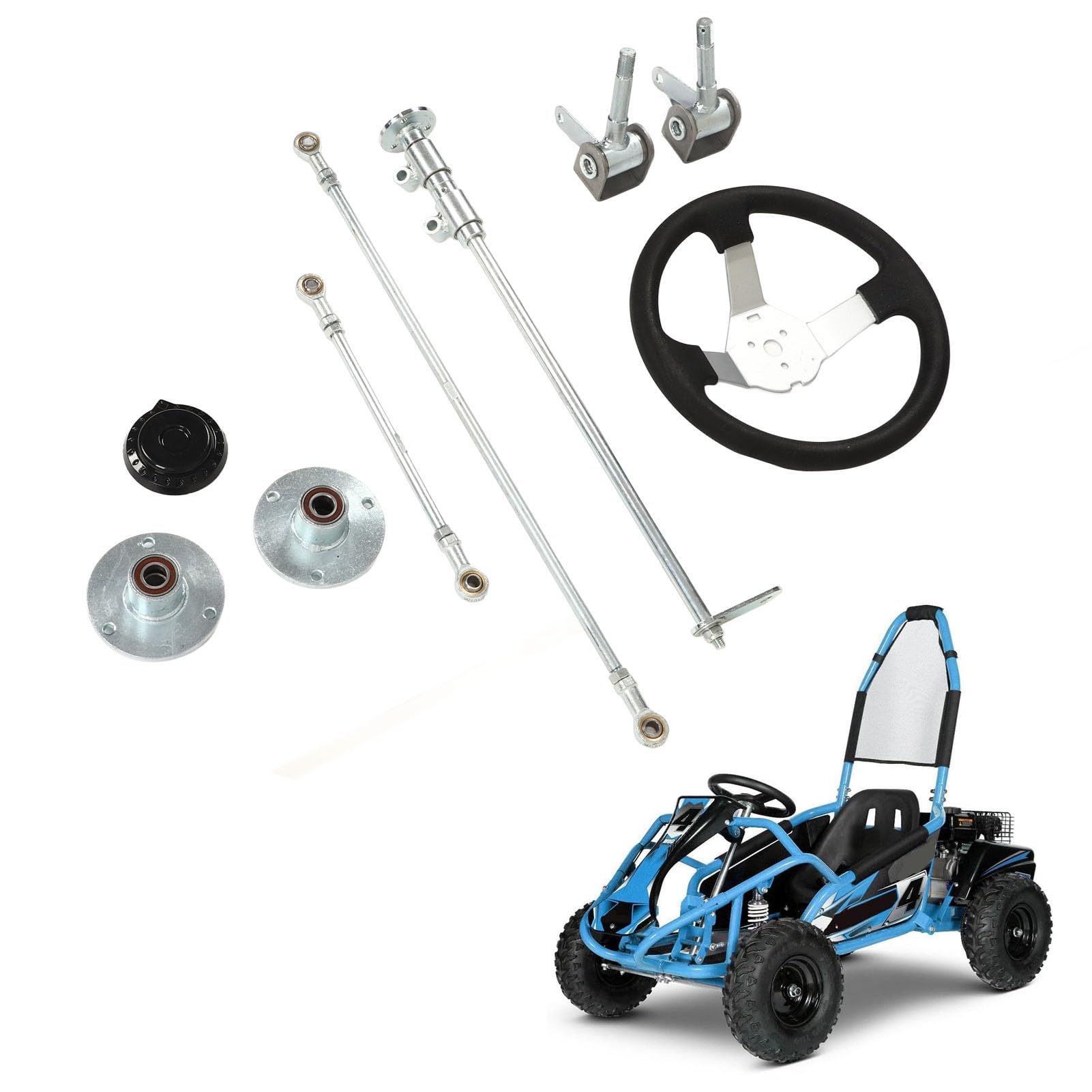 Kit Volante Go Kart da 300 Mm per Quad Go Kart 150cc, Design Professionale con Giunti Stretti - Sterzo Fluido e Sensibile, Kit Completo per Prestazioni Migliori
