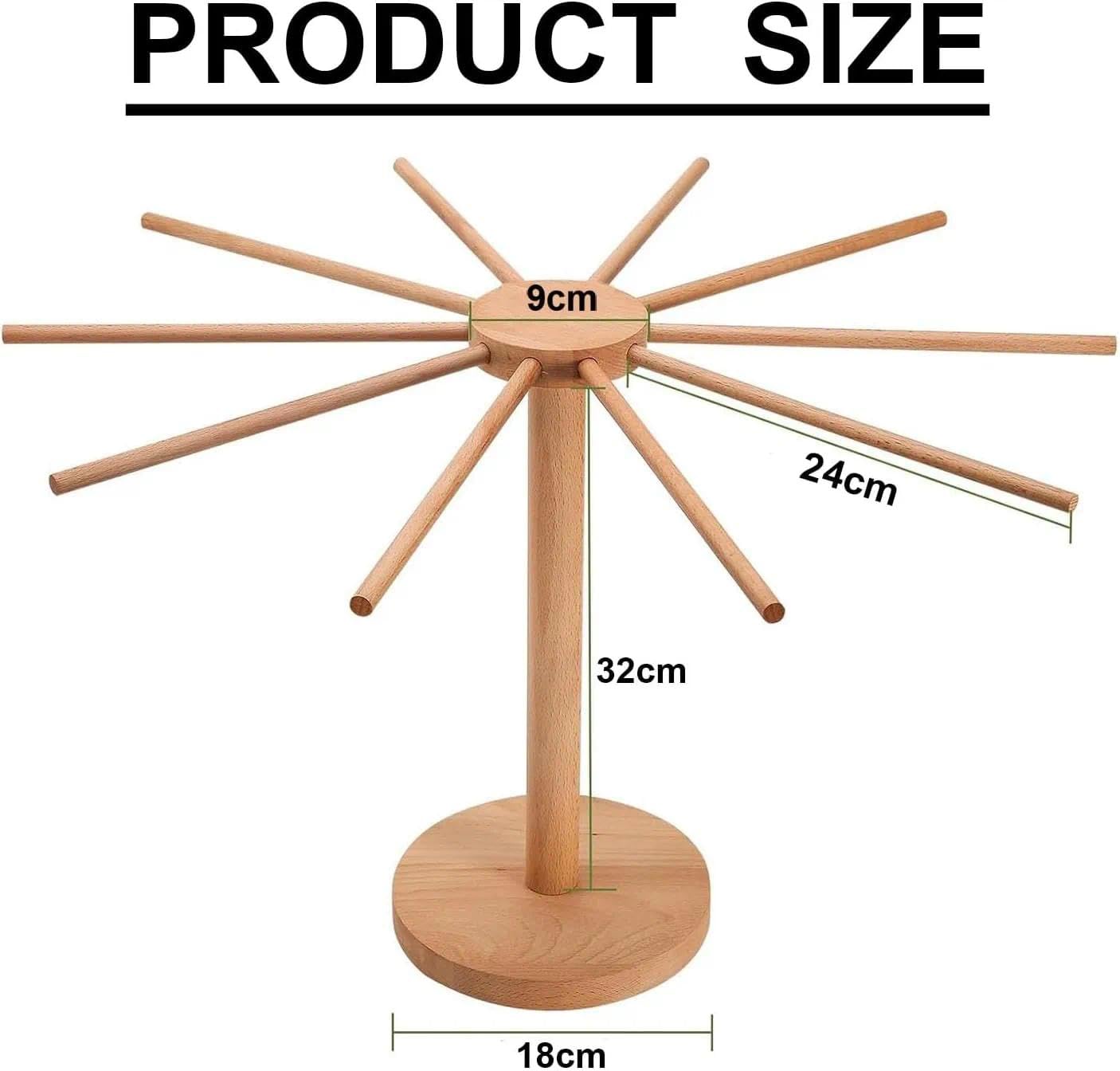 Séchoir à pâtes,Comprend 10 grilles de séchage de pâtes Amovibles | Idéal pour sécher les pâtes et les nouilles fraîches maison, tapis antidérapant inclus (couleur bois)